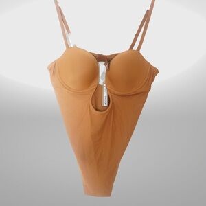 NTW SKIMS Deep plunge Shapewear bodysuit - Bronze color
